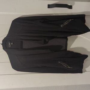 Mossimo Black Blazer Cardigan, Sz. M. Open Wear, Formal or Casual w/ Cute Zipper